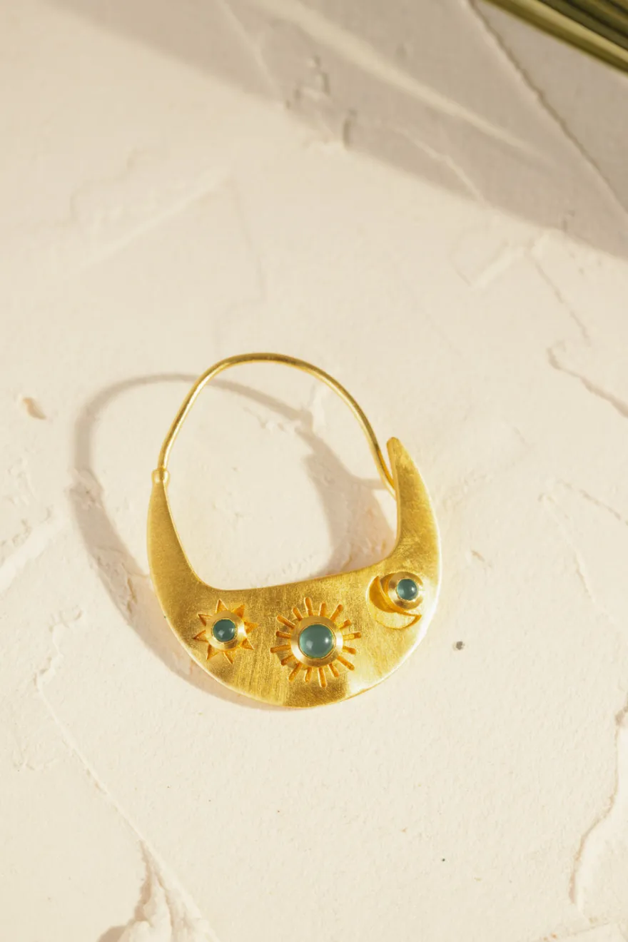 New Des Petit Hauts Boucles D'Oreilles Pampa ONYX VERT