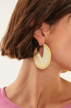 New Des Petit Hauts Boucles D'Oreilles Pitchata ECRU/MIMOSA