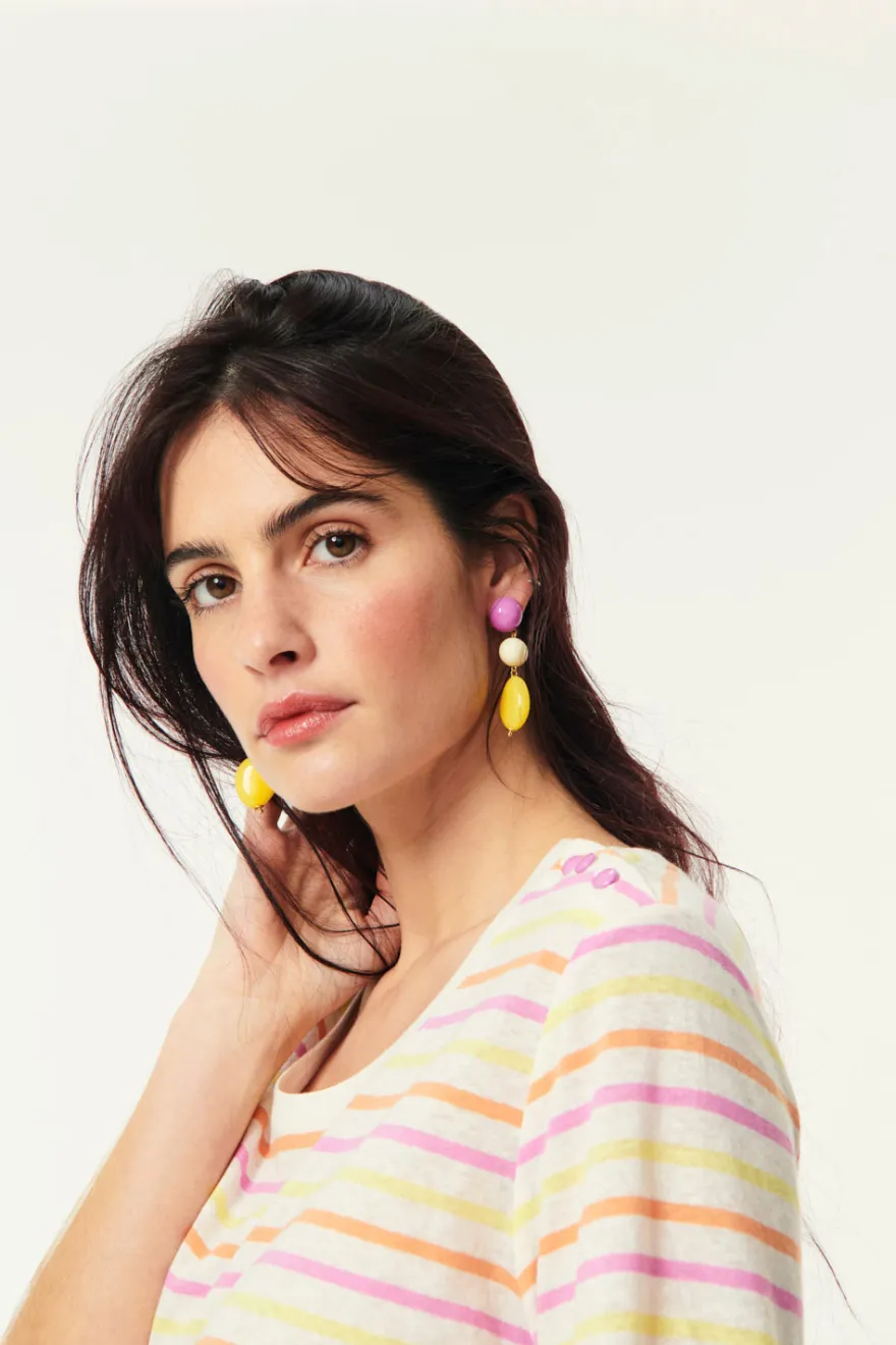 Best Des Petit Hauts Boucles D'Oreilles Prema SANTAL/ECRU