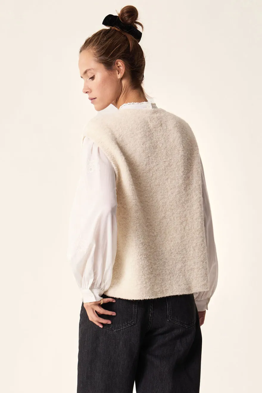 Outlet Des Petit Hauts Gilet sans manches Achille ECRU