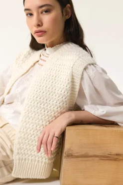 Outlet Des Petit Hauts Gilet sans manches Aster CREME