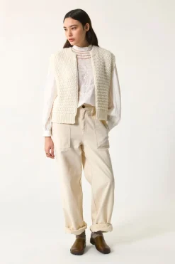 Outlet Des Petit Hauts Gilet sans manches Aster CREME