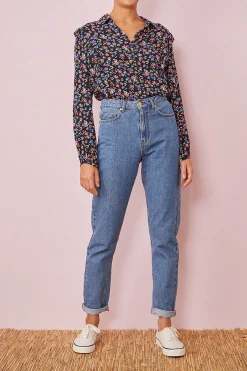Hot Des Petit Hauts jean louisette BLEU DELAVE