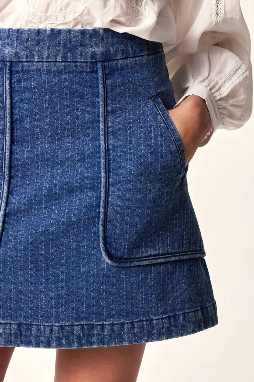 Online Des Petit Hauts Jupe Louxor MIDDLE BLUE