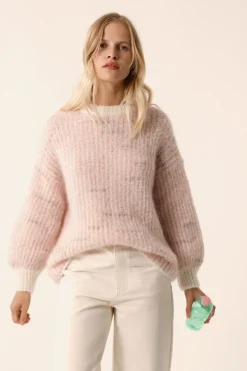 Outlet Des Petit Hauts Pull Albertine ECRU/BRUME POUDRE