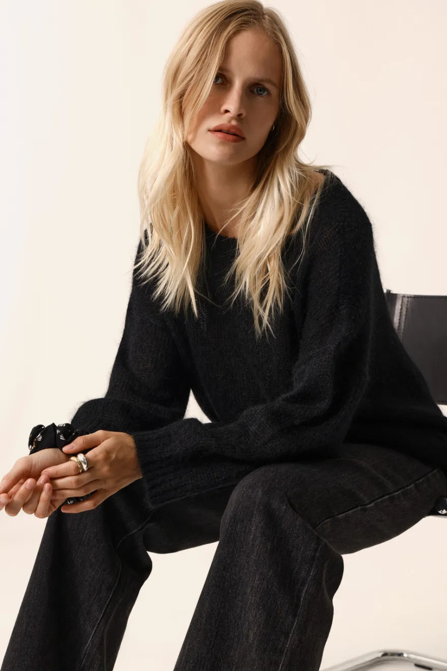 Clearance Des Petit Hauts Pull Bulon NOIR