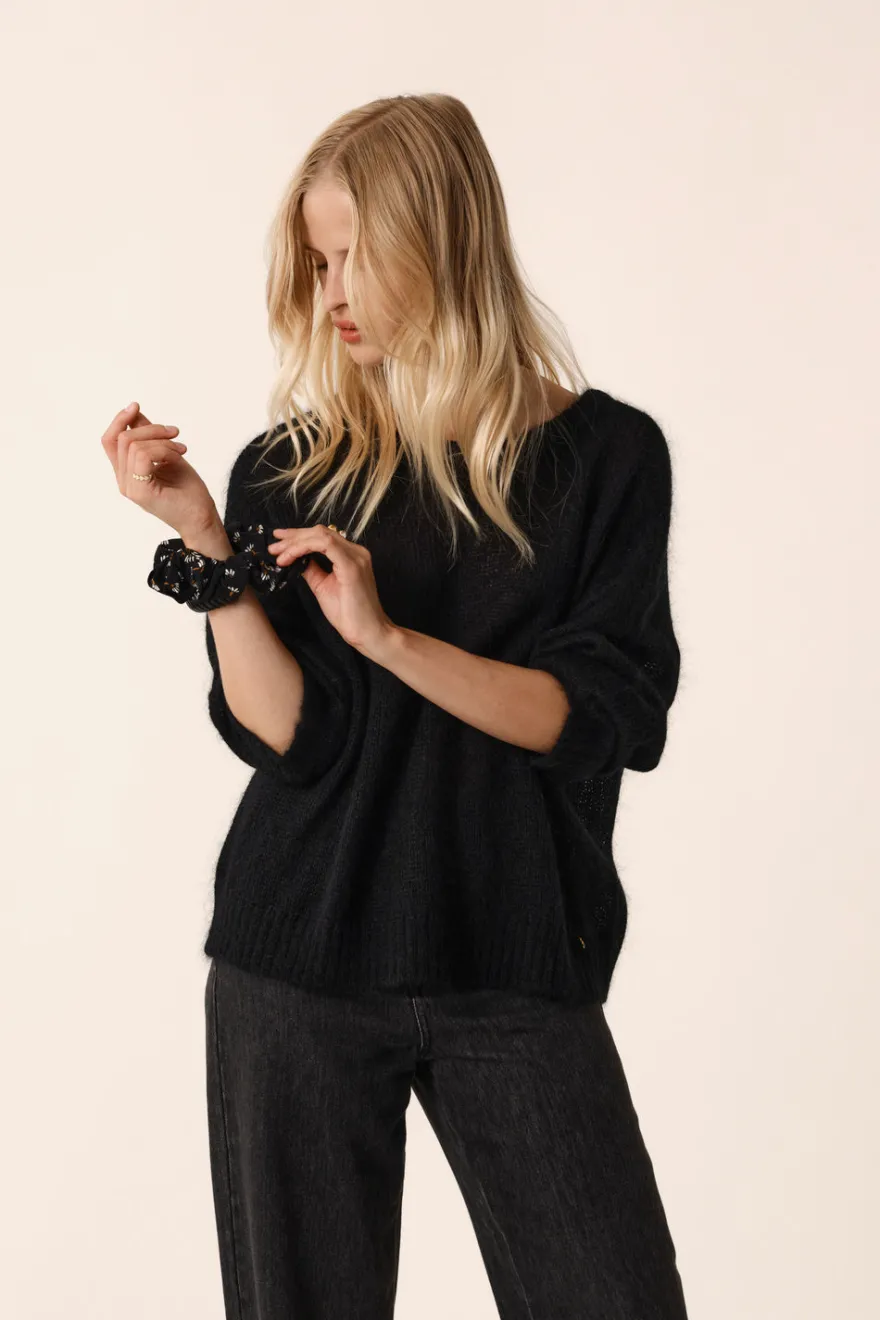 Clearance Des Petit Hauts Pull Bulon NOIR