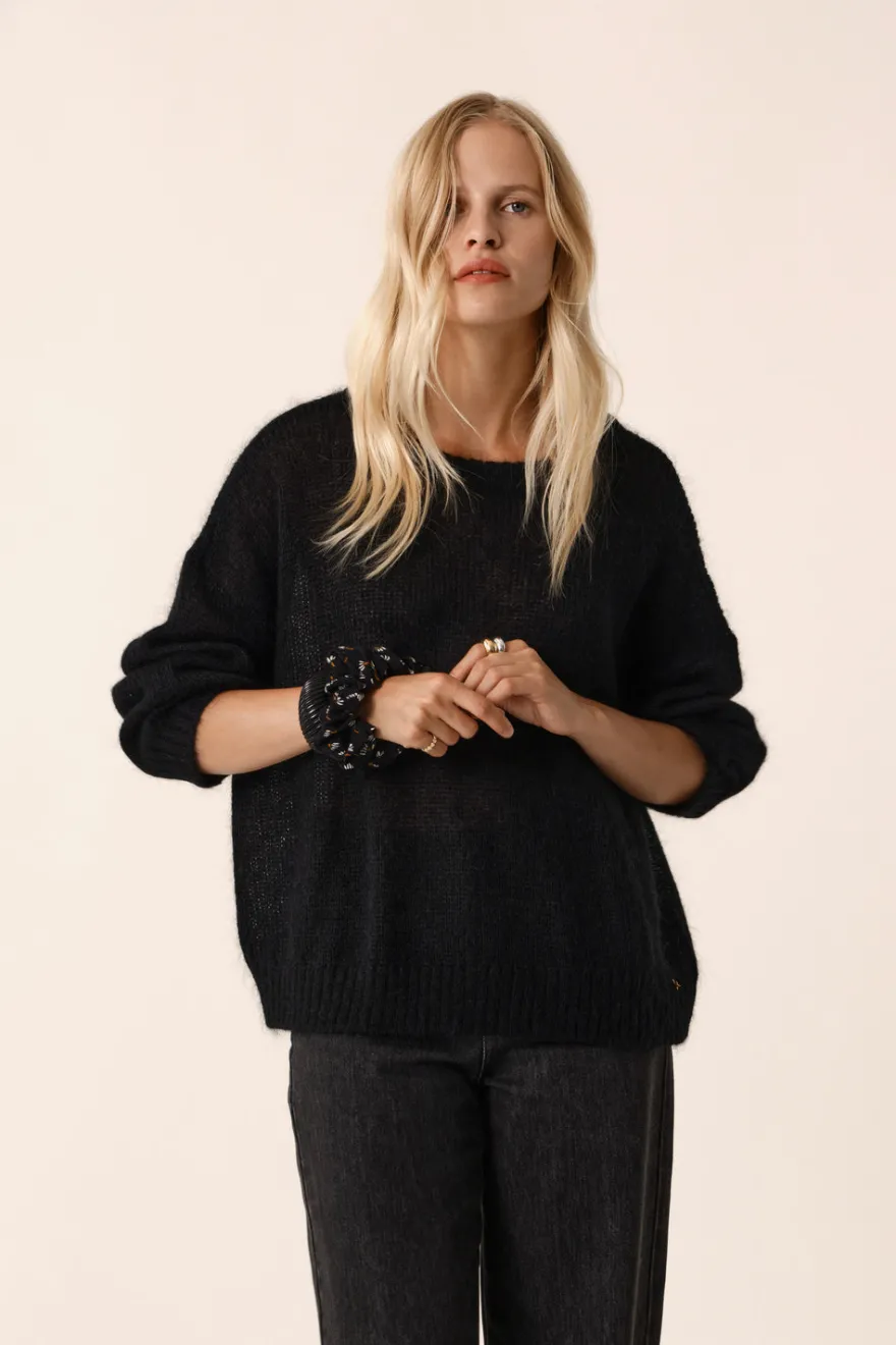 Clearance Des Petit Hauts Pull Bulon NOIR