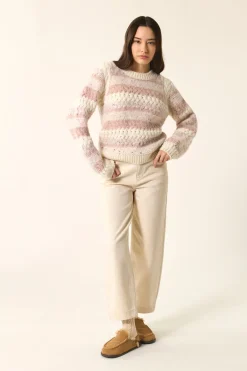 Clearance Des Petit Hauts Pull Delou CREME/POUDRE