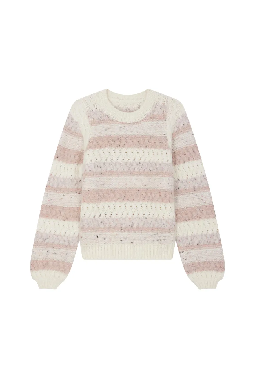 Clearance Des Petit Hauts Pull Delou CREME/POUDRE