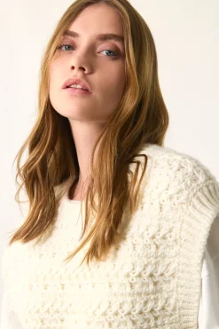 Outlet Des Petit Hauts Pull sans manches Astrid CREME