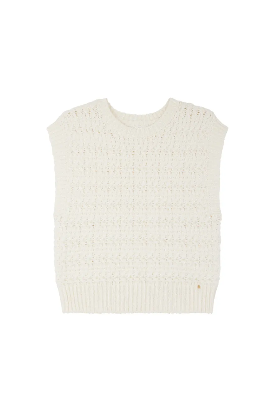 Outlet Des Petit Hauts Pull sans manches Astrid CREME