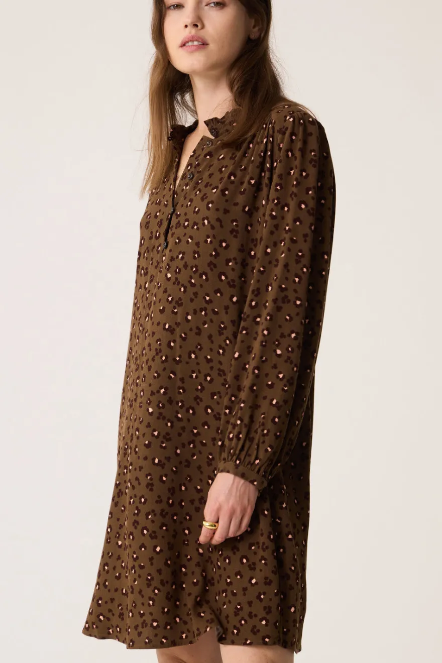 Clearance Des Petit Hauts Robe Solene LEO KAKI