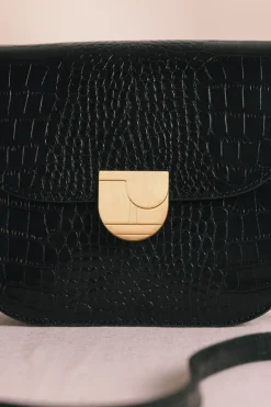 Sale Des Petit Hauts Sac Lenny CROCO NOIR