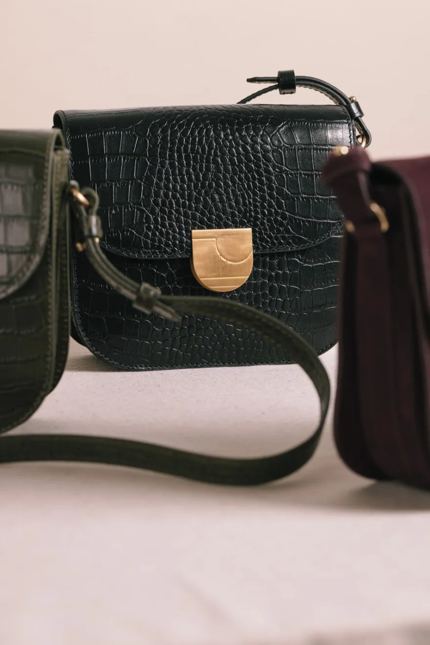 Sale Des Petit Hauts Sac Lenny CROCO NOIR