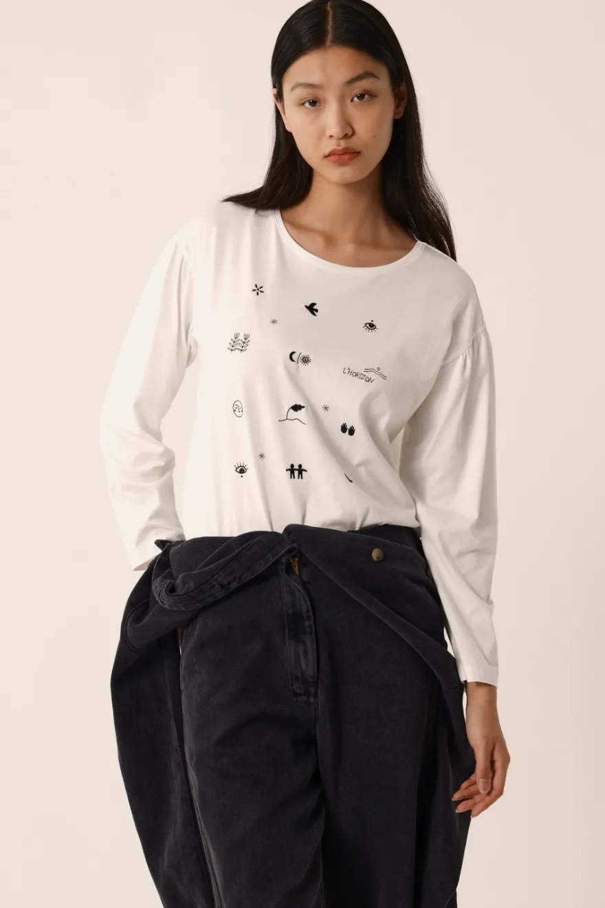 Online Des Petit Hauts Tee-shirt Janana ECRU