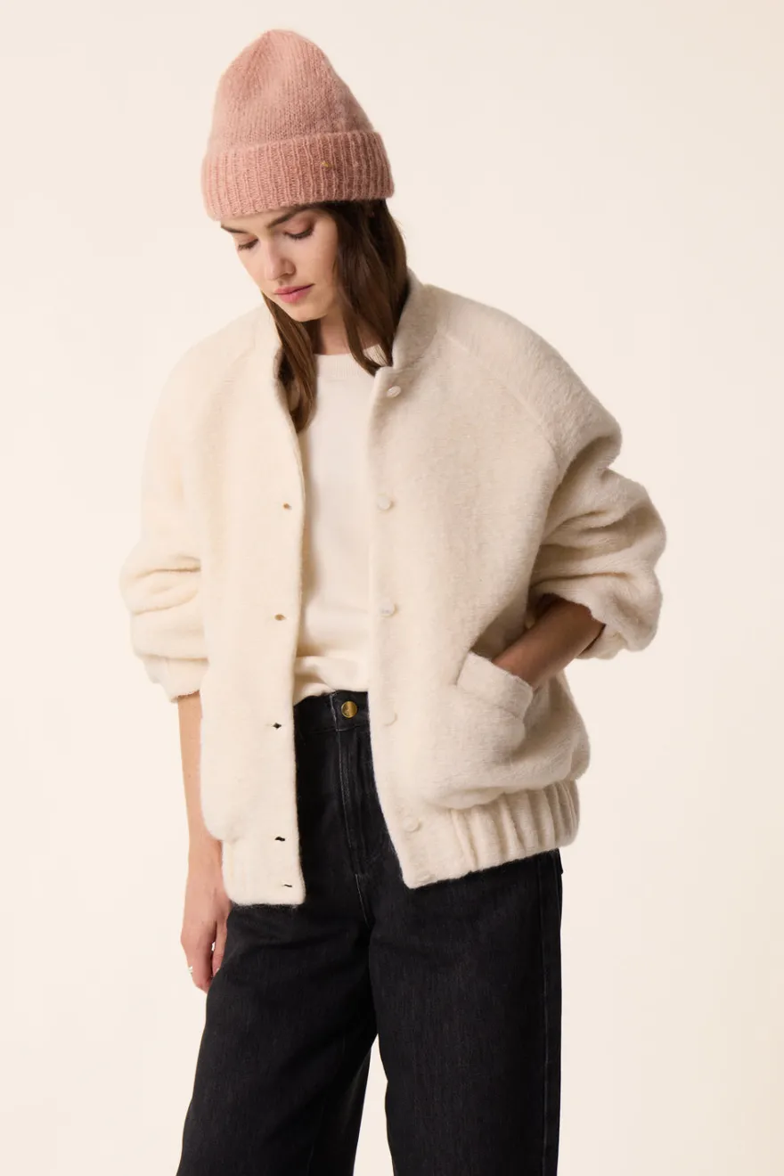 Online Des Petit Hauts Veste maille Hildou CREME