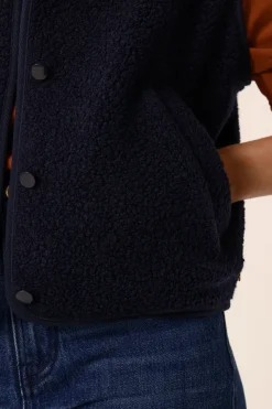 Discount Des Petit Hauts Veste maille sans manches Zlata MARINE