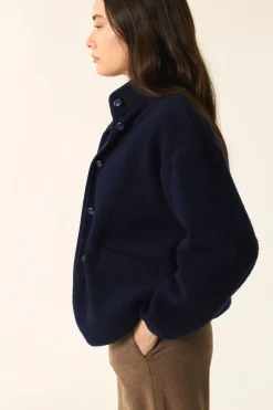 Clearance Des Petit Hauts Veste maille Zlavina MARINE